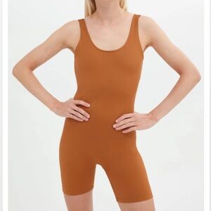 NWT Girlfriend Caramel Bike Unitard S